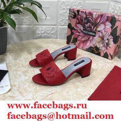 Dolce  &  Gabbana Heel 6.5cm Calfskin Mules Red With DG Millennials Logo 2021